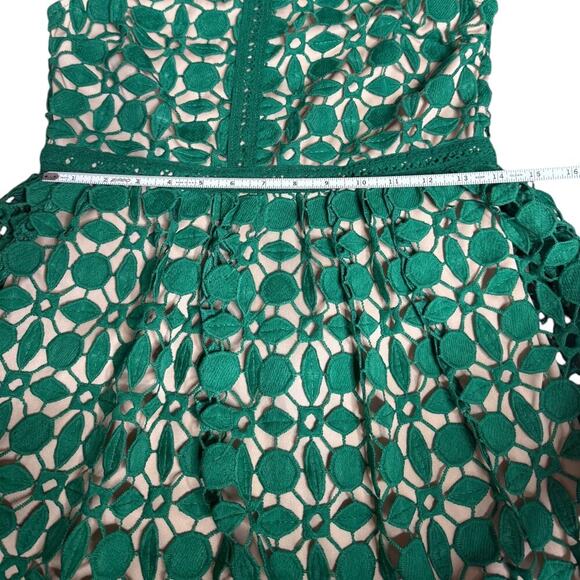 VTG RYAN MICHELLE  DRESS, CROCHET GREEN, Size PL - Picture 4 of 10